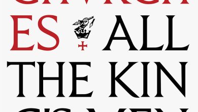 Sampul album baru CHVRCHES All The King's Men, tulisan merah dan hitam di latar putih