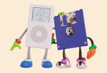 Karakter iPod dan disket dari sampul album No Bad Memories milik The Avalanches